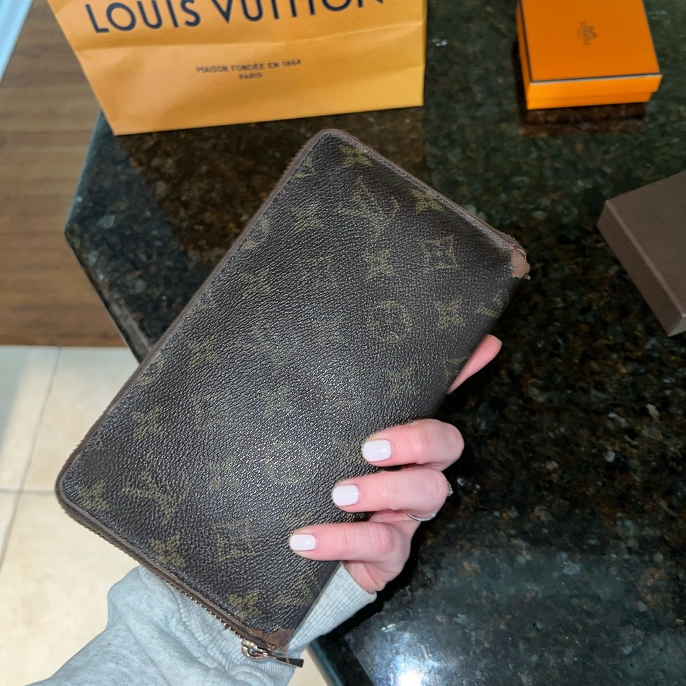 Louis Vuitton Dark Brown Monogram Zip Wallet